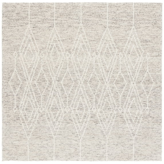 SAFAVIEH Ebony Tamsen Diamond Area Rug, Gray/Ivory, 6' x 6' Square