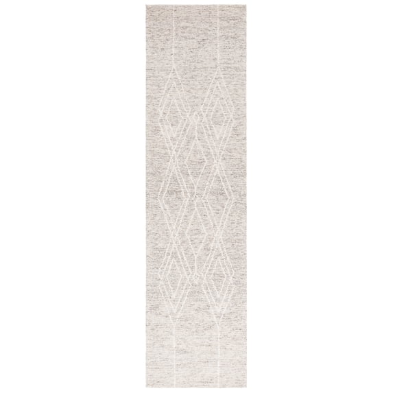 SAFAVIEH Ebony Tamsen Diamond Runner Rug, Gray/Ivory, 2'3" x 9'