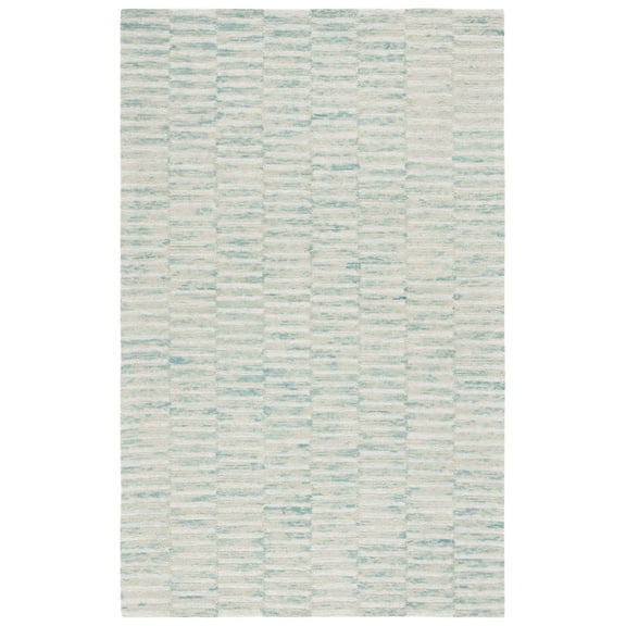 SAFAVIEH Ebony Tanisha Geometric Striped Area Rug, Dark Green/Light Green, 5' x 8'