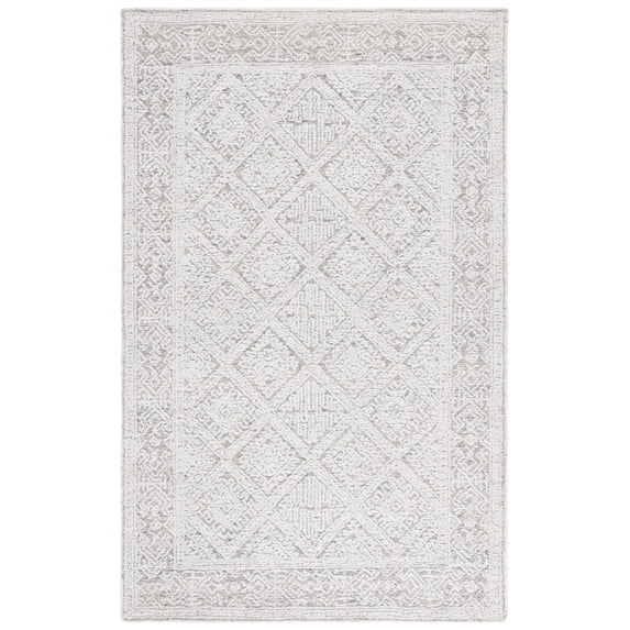 SAFAVIEH Ebony Taylan Diamond Area Rug, Taupe/Ivory, 6' x 9'