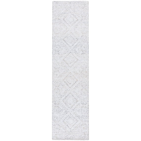 SAFAVIEH Ebony Taylan Diamond Runner Rug, Taupe/Ivory, 2'3" x 9'