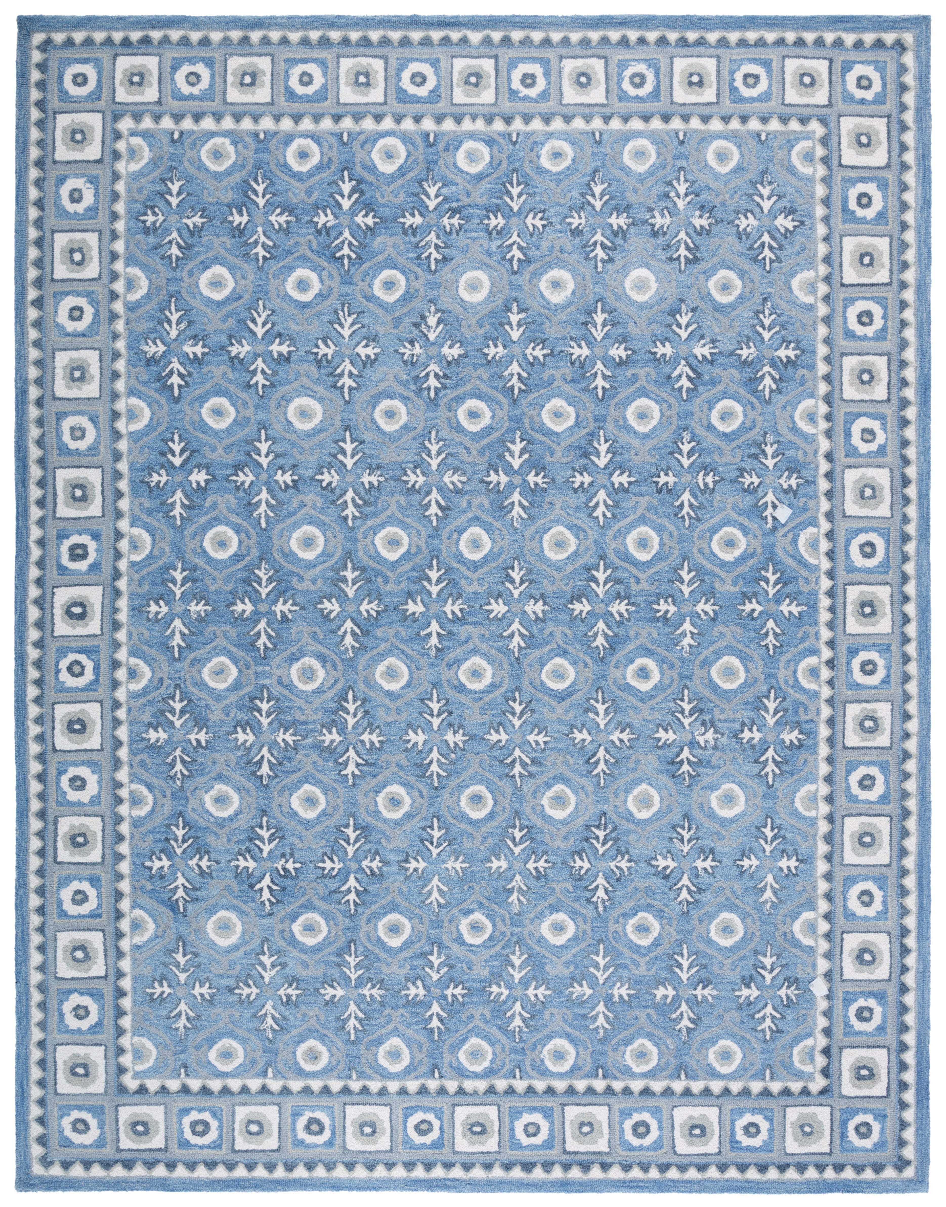 SAFAVIEH Ebony Tegan Medallion Area Rug, Blue/Ivory, 9' x 12'