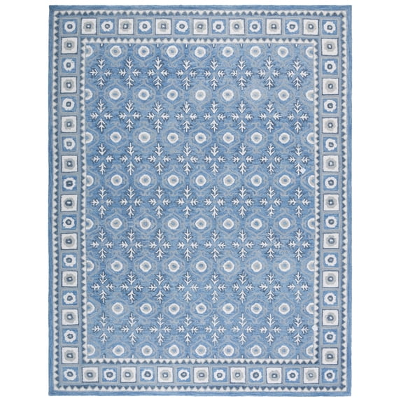 SAFAVIEH Ebony Tegan Medallion Area Rug, Blue/Ivory, 9' x 12'