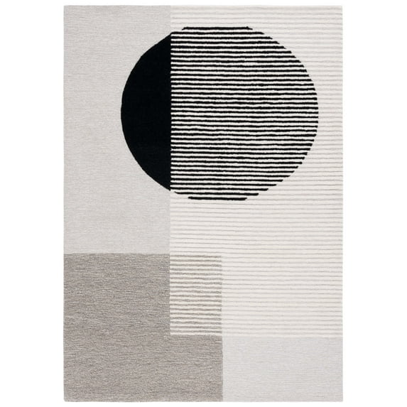 SAFAVIEH Ebony Thom Geometric Area Rug, Black/Ivory, 4' x 6'