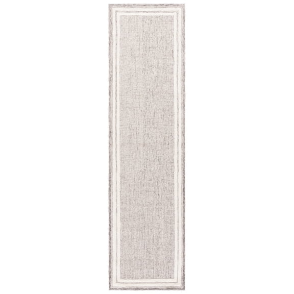SAFAVIEH Ebony Thornton Bordered Runner Rug, Gray/Ivory, 2'3" x 9'
