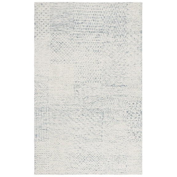 SAFAVIEH Ebony Thurstan Geometric Area Rug, Ivory/Blue, 8' x 10'