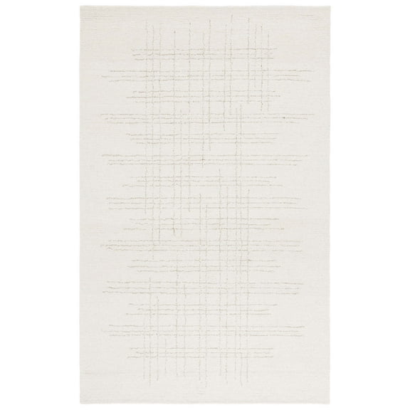 SAFAVIEH Ebony Violet Plaid Area Rug, Ivory/Gray, 3' x 5'