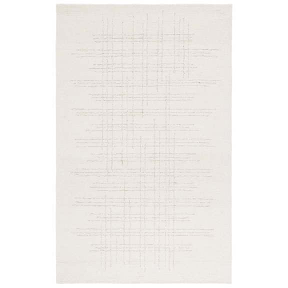 SAFAVIEH Ebony Violet Plaid Area Rug, Ivory/Gray, 5' x 8'