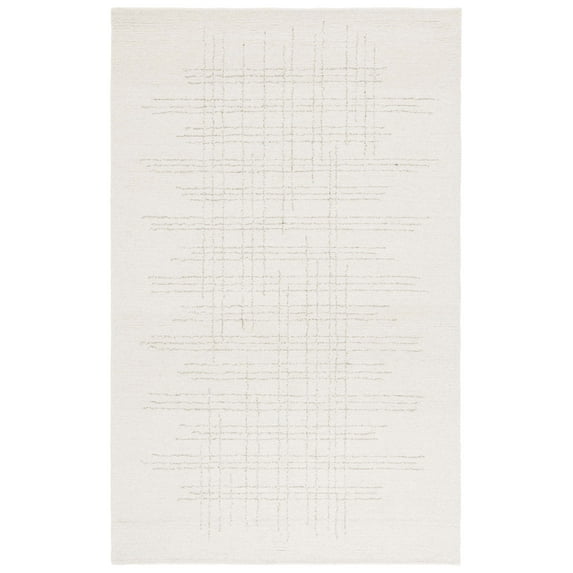 SAFAVIEH Ebony Violet Plaid Area Rug, Ivory/Gray, 6' x 9'