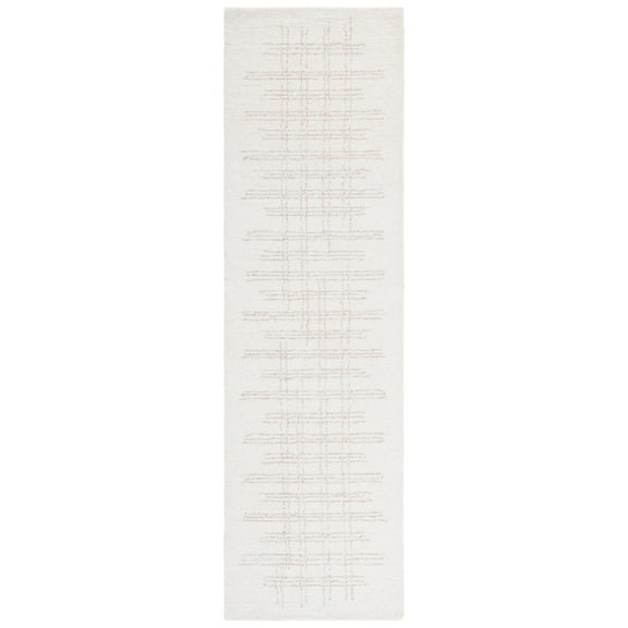 SAFAVIEH Ebony Violet Plaid Runner Rug, Ivory/Gray, 2'3" x 8'