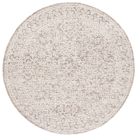 SAFAVIEH Ebony Weston Floral Area Rug, Brown/Ivory, 6' x 6' Round