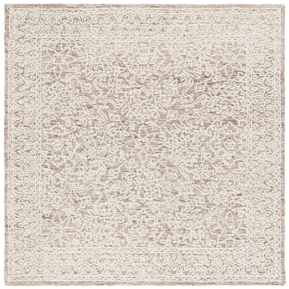 SAFAVIEH Ebony Weston Floral Area Rug, Brown/Ivory, 6' x 6' Square