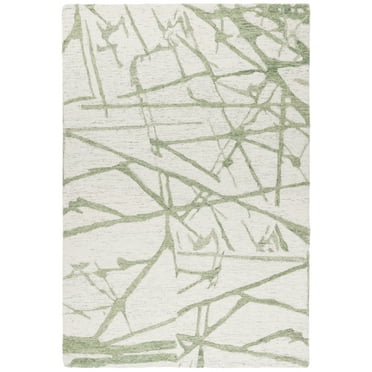 SAFAVIEH Ebony Wyatt Geometric Area Rug, Ivory/Light Green, 8' x 10'