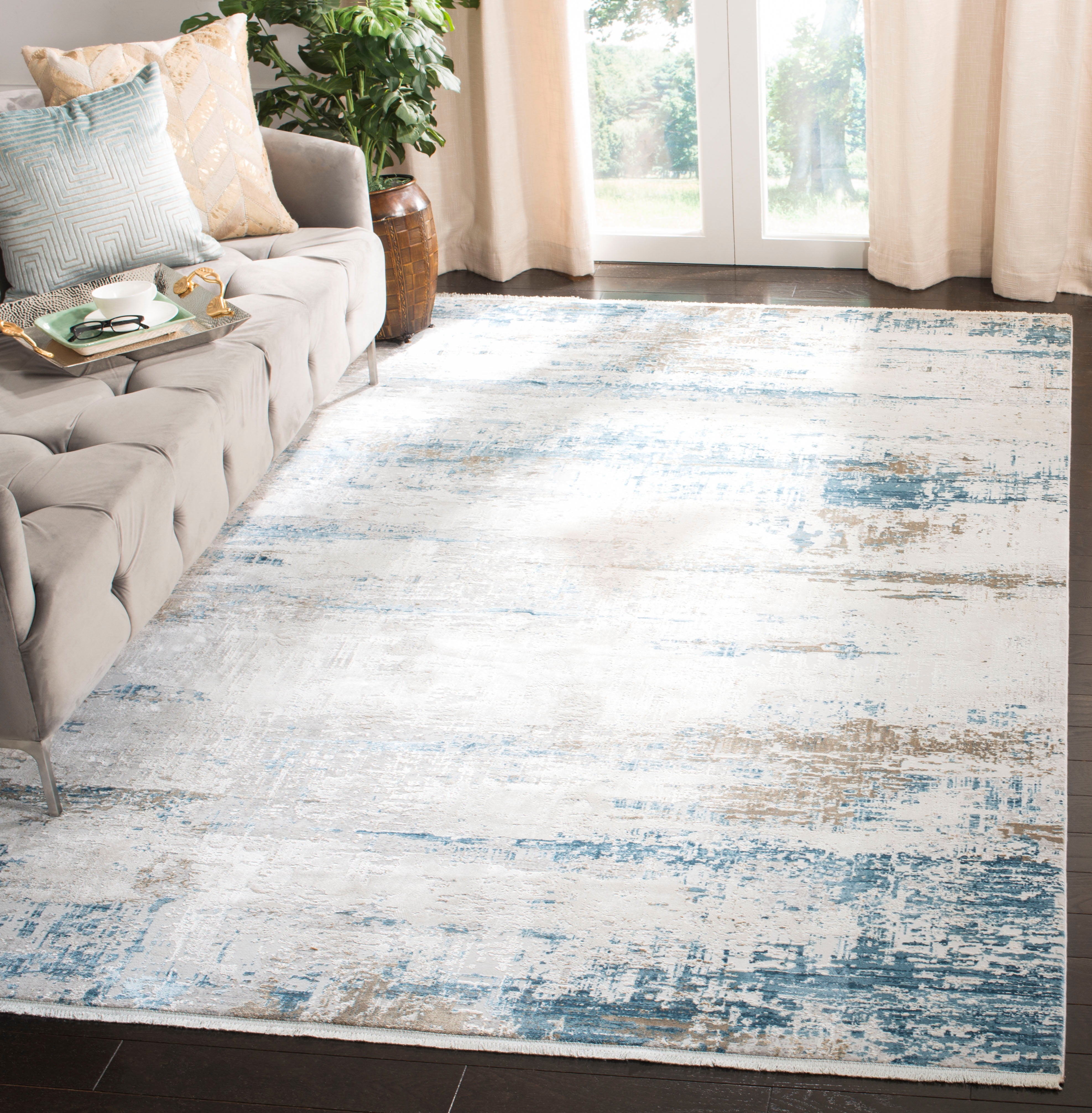 Safavieh Eclipse Earnestine Abstract Area Rug, Beige/Blue, 5'3" x 7'6"