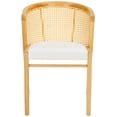 thumbnail image 1 of SAFAVIEH Edan Mid-Century Polyester Solid Dining Bistro Chair, Natural/White, 1 of 13