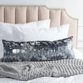 thumbnail image 1 of SAFAVIEH Edmee Abstract Pillow, 18" x 18", Midnight Blue/Silver, 1 of 5