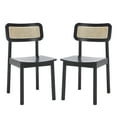 thumbnail image 1 of SAFAVIEH Egon Classic Wood Solid Dining Bistro Chair, Black/Natural (Set of 2), 1 of 14