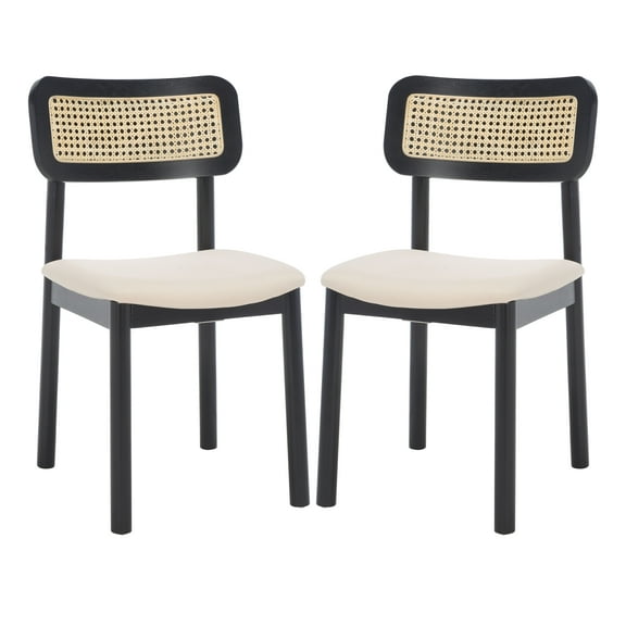 SAFAVIEH Egon Contemporary Dining Chair, Black/White, Set of 2