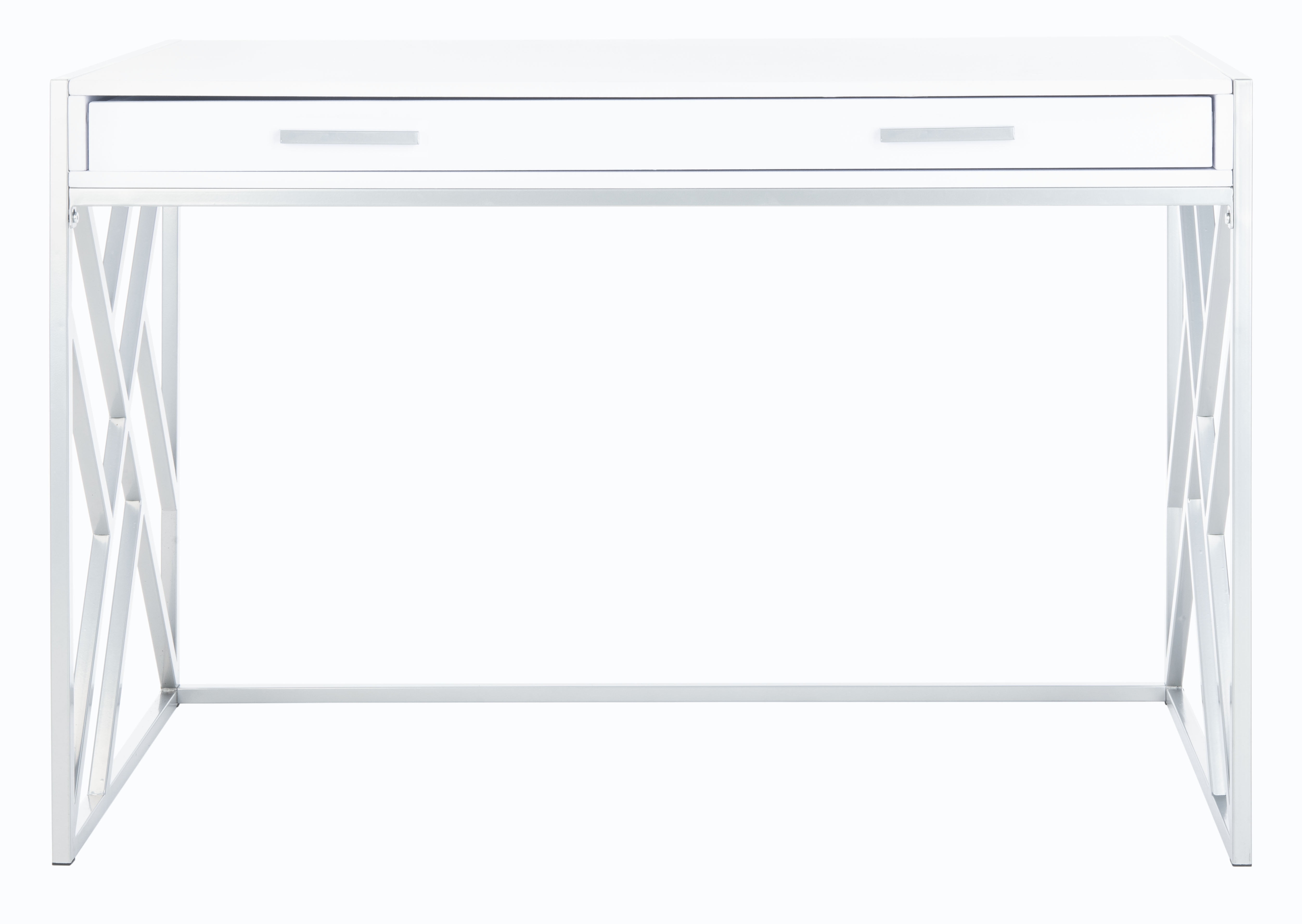 Safavieh Elaine 1 Drawer Desk White Silver