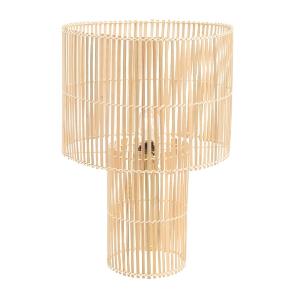 SAFAVIEH Elara 25 in. Coastal Natural Rattan Table Lamp with Natural Shade