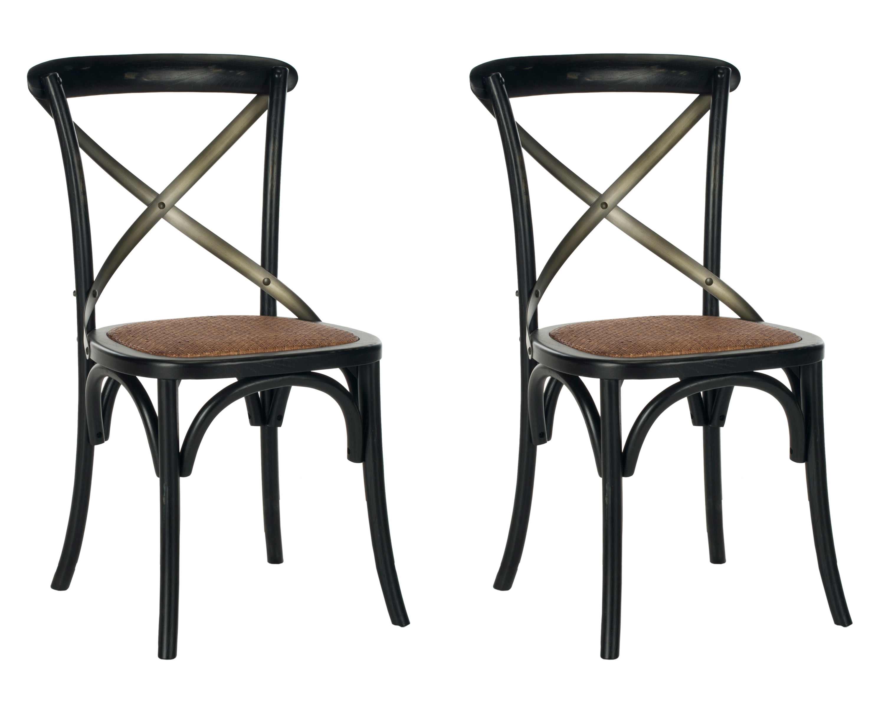 Rustic Side Chairs SAFAVIEH Eleanor Farmhouse X-Back Bistro Rustic Side Chair, Set of 2 ...