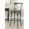 thumbnail image 1 of SAFAVIEH Eleanor X-Back Rustic Bistro Bar Stool with Footrest, Distressed Hickory, 1 of 6