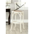 thumbnail image 1 of SAFAVIEH Eleanor X-Back Rustic Bistro Bar Stool with Footrest, Distressed Ivory, 1 of 6