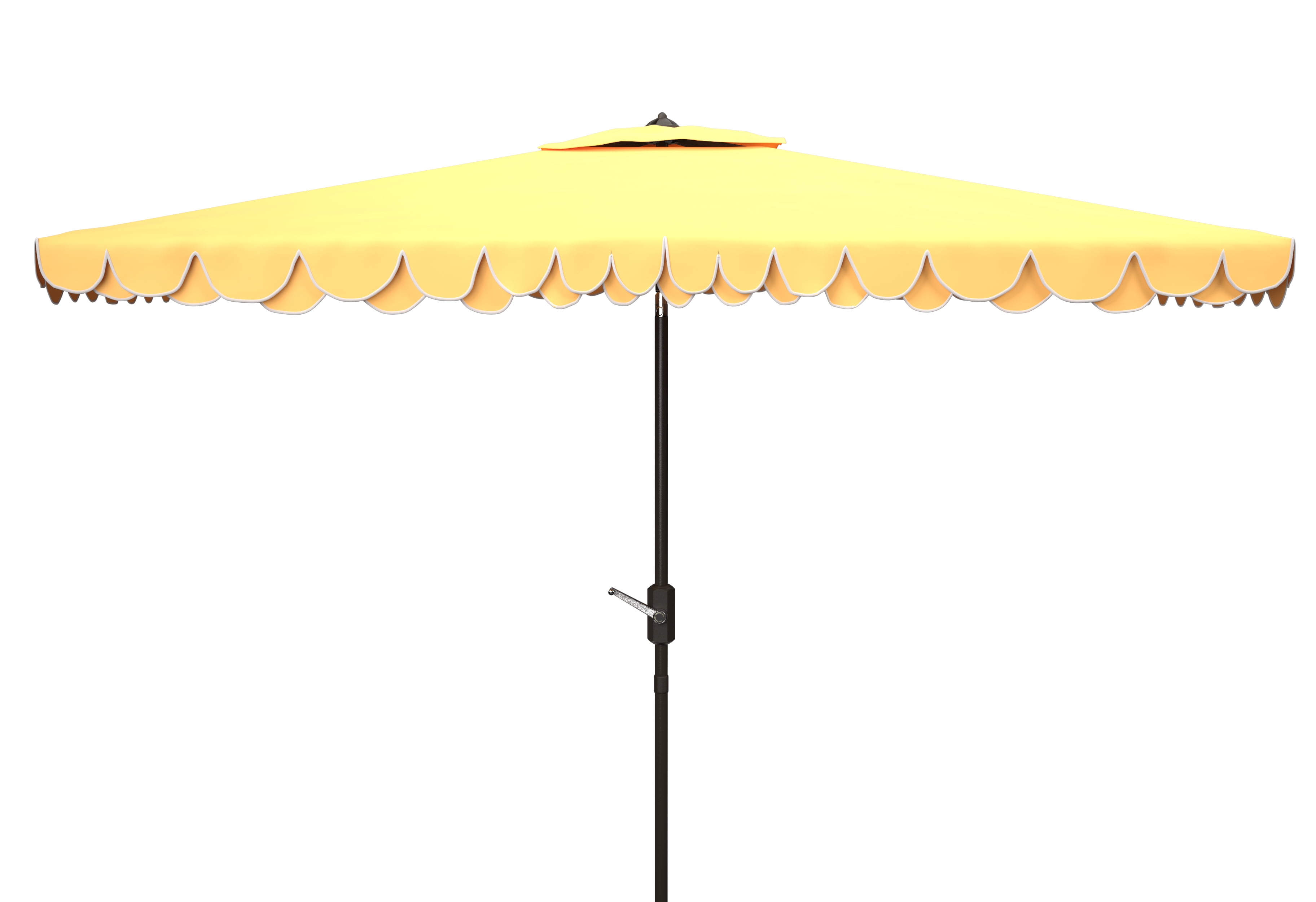 SAFAVIEH Elegant 6.5' X 10' Market Crank Patio Umbrella, Yellow