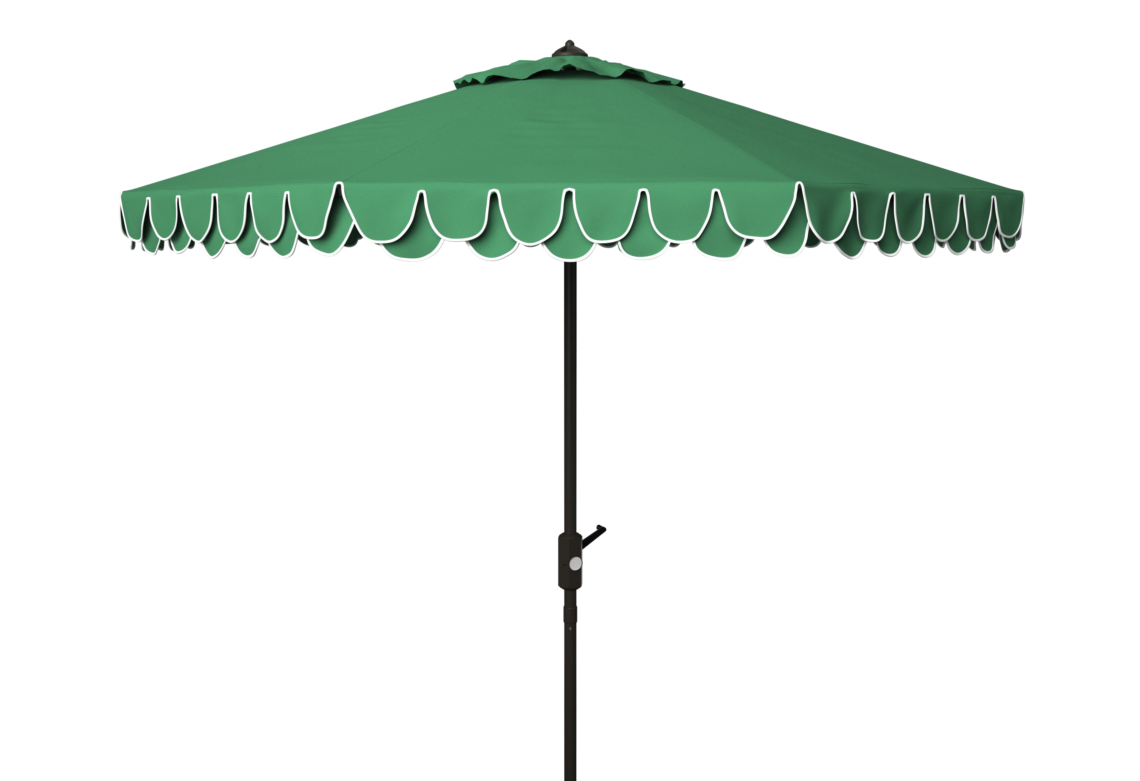 SAFAVIEH Elegant 9' Market Auto Tilt Patio Umbrella, Hunter Green