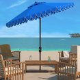 thumbnail image 1 of SAFAVIEH Elegant 9' Market Auto Tilt Patio Umbrella, Pacfic Blue, 1 of 6