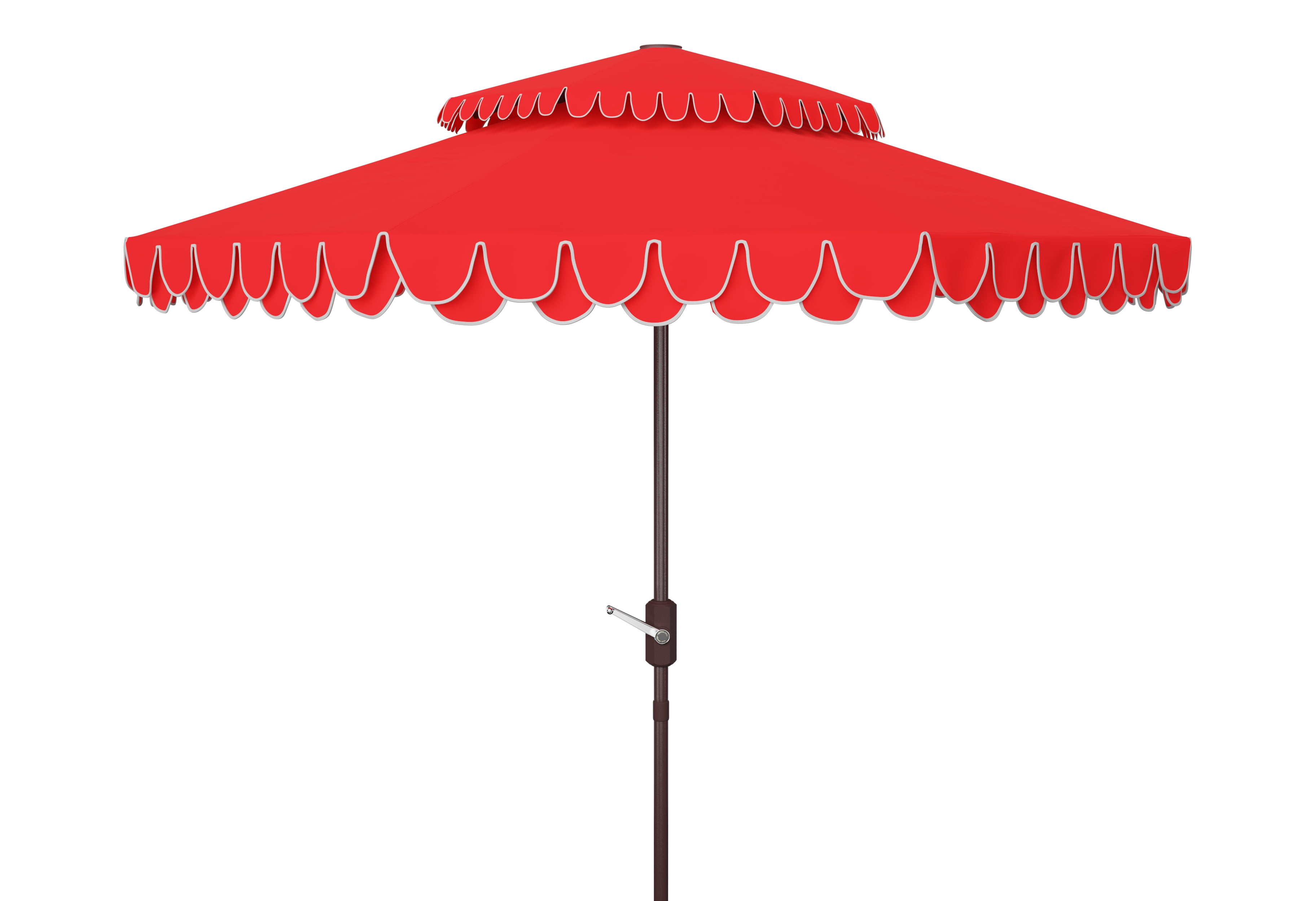 SAFAVIEH Elegant 9' Market Crank Double Top Patio Umbrella, Red