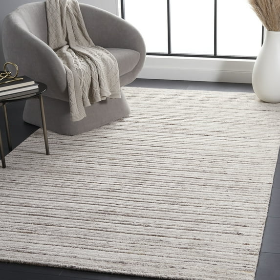Safavieh Elements Albina Striped Polyester Area Rug, Beige, 6' x 6' Square