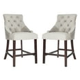 thumbnail image 1 of SAFAVIEH Eleni 26 in. H Tufted Wing Back Counter Stool with Ring, Grey, Set of 2, 1 of 10