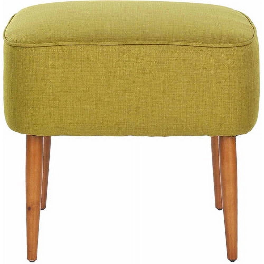 SAFAVIEH Eli Classic Upholstered Ottoman, Sweet Pea/Oak
