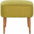 thumbnail image 1 of SAFAVIEH Eli Classic Upholstered Ottoman, Sweet Pea/Oak, 1 of 3