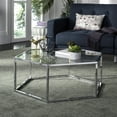 thumbnail image 1 of SAFAVIEH Eliana Contemporary Glass Coffee Table, Chrome, 1 of 8