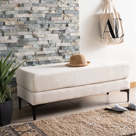 SAFAVIEH Elise Rectangular Bench Creme / Black