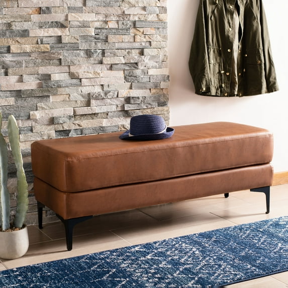 SAFAVIEH Elise Rustic Chic Rectangular Bench, Brown/Black