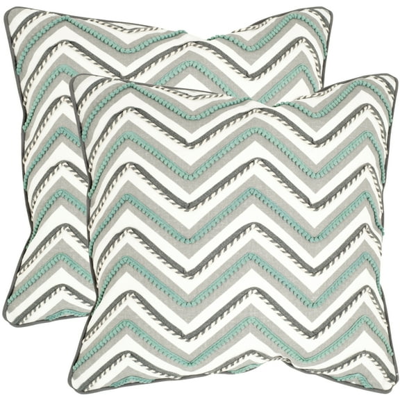 SAFAVIEH Elli Pillow Set of 2 Green / White