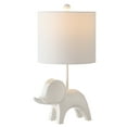 thumbnail image 1 of SAFAVIEH Ellie 20 in. Elephant White Ceramic Table Lamp with 100% White Cotton Shade, 1 of 6