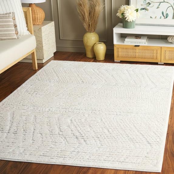 Safavieh Elmhurst Brendanus Solid Area Rug, Ivory/Gray, 5'3" x 7'6"