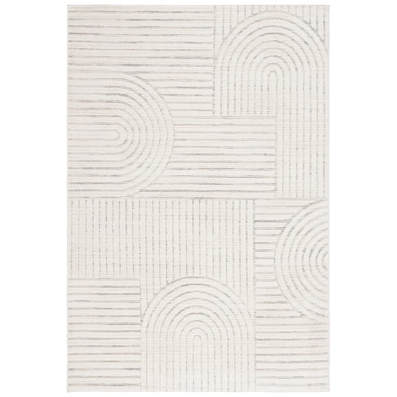 SAFAVIEH Elmhurst Carbrey Geometric Area Rug, Ivory/Gray, 8' x 10'
