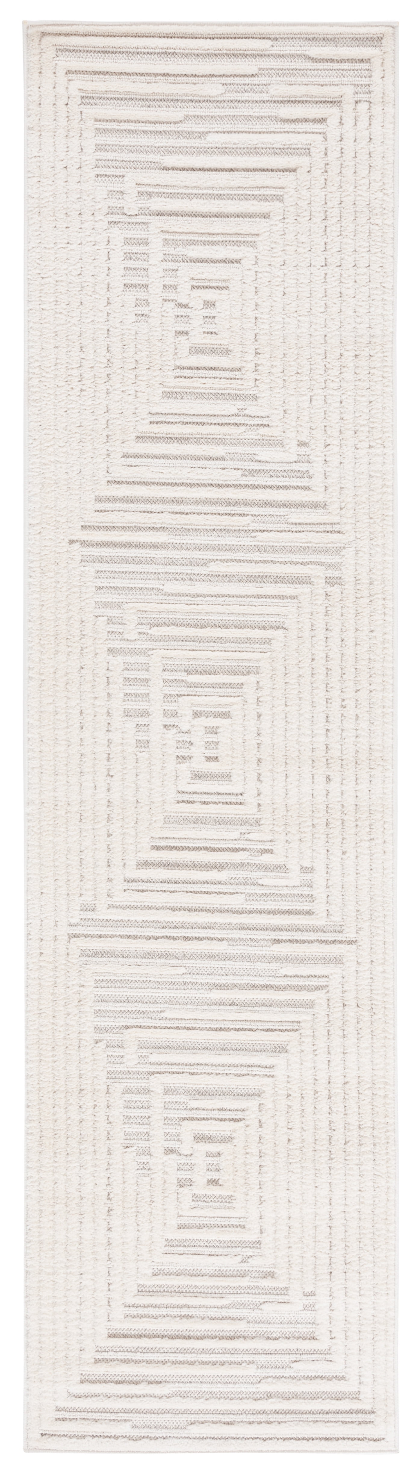 Elmhurst Ivory and Gray Geometric Runner Rug 2'2" x 8'