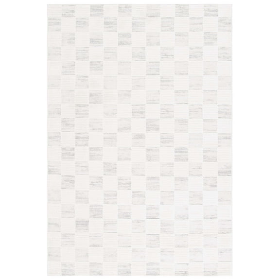 SAFAVIEH Elmhurst Katherina Checkered Area Rug, Ivory/Gray, 5'3" x 7'6"