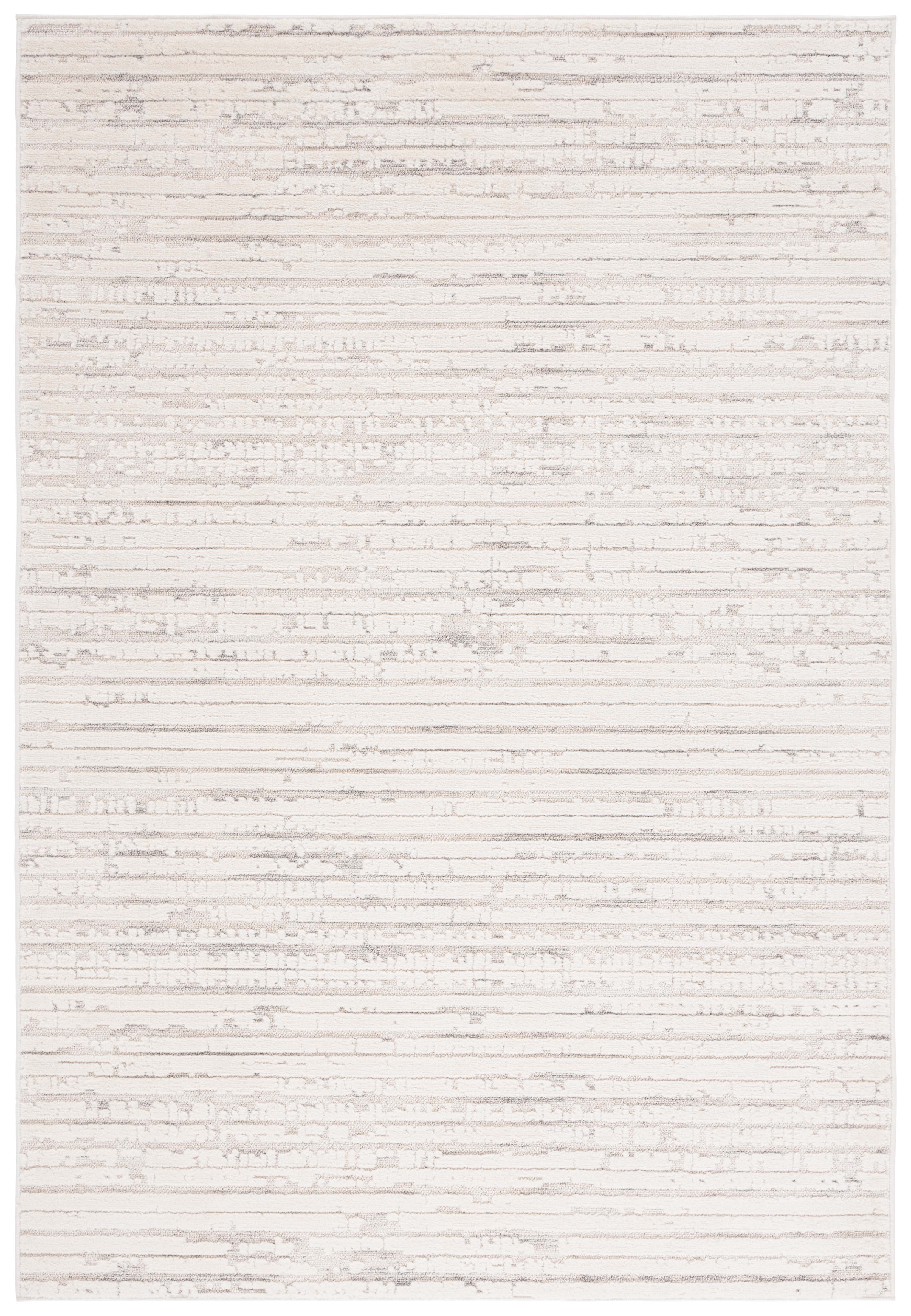 Elmhurst Ivory and Gray Hand-Knotted Geometric Rug