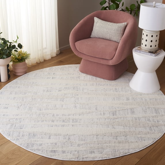 Safavieh Elmhurst Sheridan Distressed Area Rug, Ivory/Gray, 6'7" x 6'7" Round