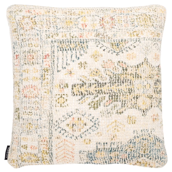 SAFAVIEH Elysa 18" x 18" Contemporary Gold Abstract Cotton/Polyester Decorative Pillow