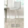 thumbnail image 1 of SAFAVIEH Ember 34" Bicast Leather Bar Stool, Grey, 1 of 4