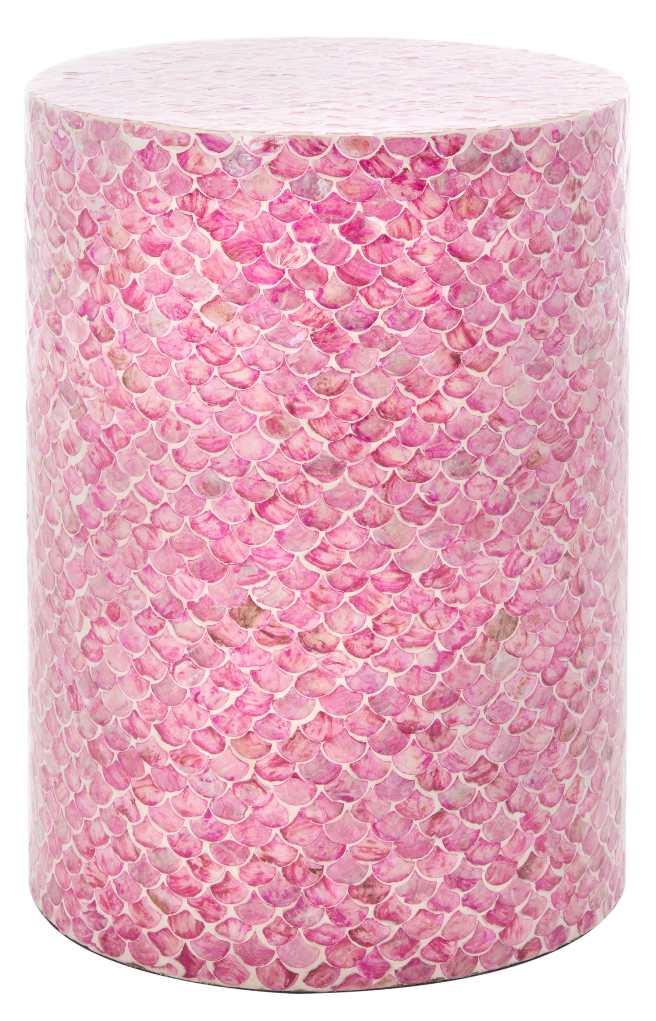 Emberlyn 22" Dark Pink Round Wood Accent Table