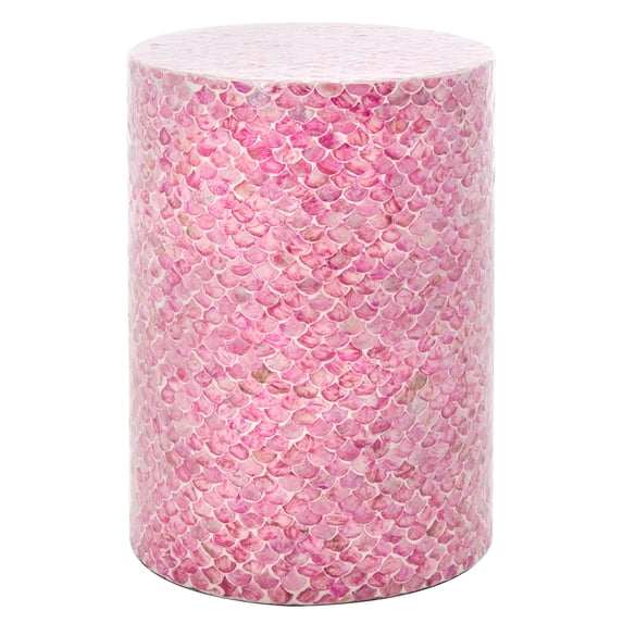 SAFAVIEH Emberlyn Abstract Round Accent Table, Dark Pink